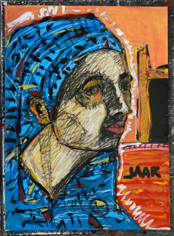 Mujer de azul